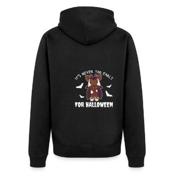 Okapi es ist nie zu früh für Halloween Vampir - Unisex Premium Bio Zip Hoodie - Schwarz - Hinten - Nico (187cm)
