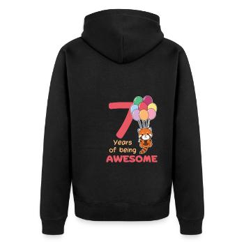 Panda roux pour les enfants de 7 ans - Veste à capuche bio Premium Unisexe - noir - Dos - Nico (187cm)