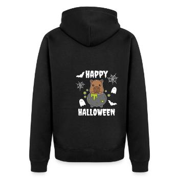 Capybara Happy Halloween Witch’s Cauldron Bat - Veste à capuche bio Premium Unisexe - noir - Dos - Nico (187cm)