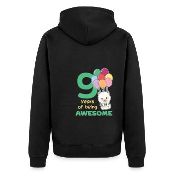 Alpaga pour les enfants de neuf ans de 9 ans - Veste à capuche bio Premium Unisexe - noir - Dos - Nico (187cm)
