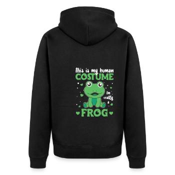 c’est mon costume humain je suis vraiment une grenouille - Veste à capuche bio Premium Unisexe - noir - Dos - Nico (187cm)
