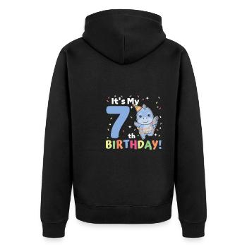 Dino pour les enfants de 7 ans - Veste à capuche bio Premium Unisexe - noir - Dos - Nico (187cm)