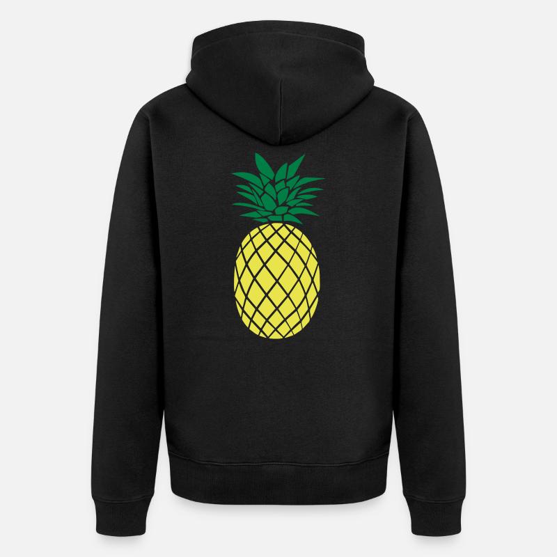 ANANAS STYLIZED - Unisex Premium Bio Zip Hoodie - Schwarz