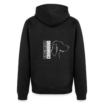 DEUTSCH COONHOUND Profil Chiens Wilsigns - Veste à capuche bio Premium Unisexe - noir - Dos - Nico (187cm)