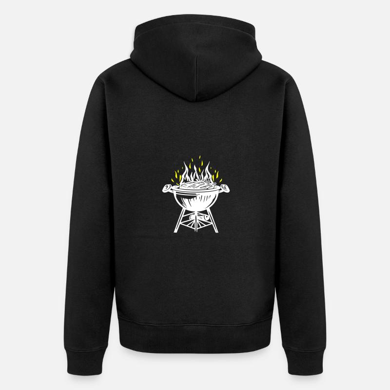 Grill Feu Grillade Viande - Veste à capuche bio Premium Unisexe - noir