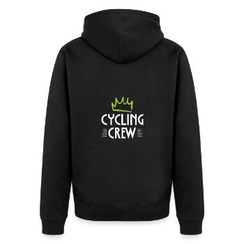 Cycling Crew - Unisex Premium Bio Zip Hoodie - Schwarz - Hinten - Nico (187cm)