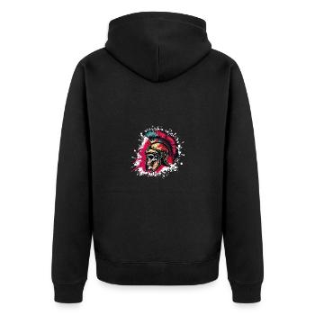 Spartan Skull Gladiator - Unisex Premium Organic Zip Hoodie - black - Back - Nico (187cm)