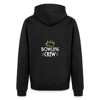 Bowling Crew - Unisex Premium Organic Zip Hoodie - black - Back - Nico (187cm)