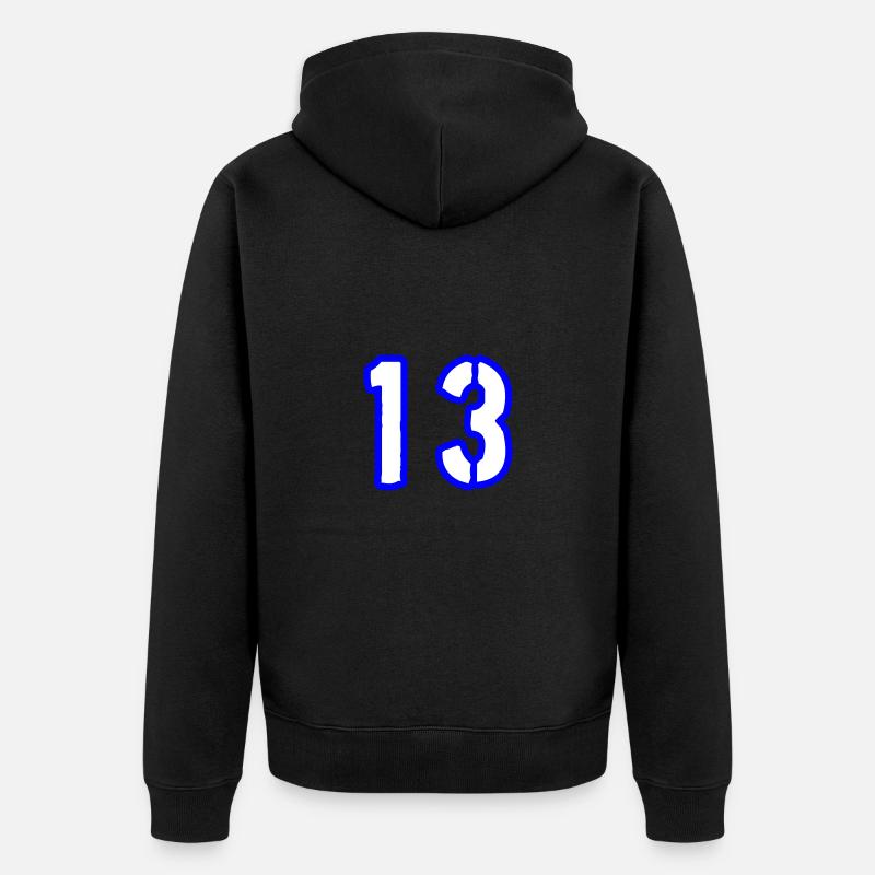 13 Symbole numérique - Veste à capuche bio Premium Unisexe - noir