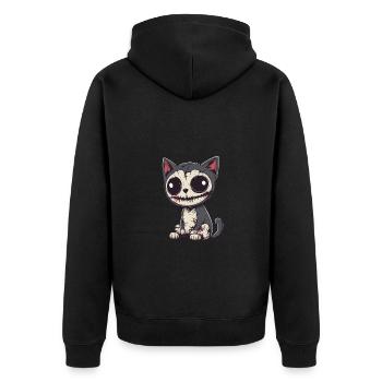 Chat Halloween Drôle Zombie - Veste à capuche bio Premium Unisexe - noir - Dos - Nico (187cm)
