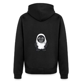 Gorilla Halloween Funny Ghost - Unisex Premium Organic Zip Hoodie - black - Back - Nico (187cm)