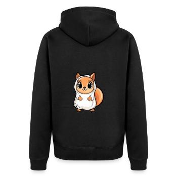 Eichhörnchen Halloween Lustig Geist - Unisex Premium Bio Zip Hoodie - Schwarz - Hinten - Nico (187cm)