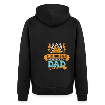Elektriker Vater Papa cooler - Unisex Premium Bio Zip Hoodie - Schwarz - Hinten - Nico (187cm)
