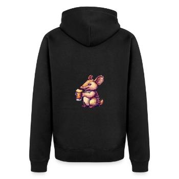 Armadillo Bière Pixel - Veste à capuche bio Premium Unisexe - noir - Dos - Nico (187cm)