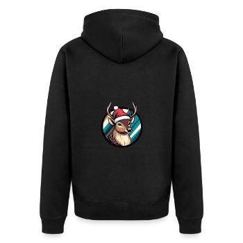 Deer Christmas Christmas - Unisex Premium Organic Zip Hoodie - black - Back - Nico (187cm)