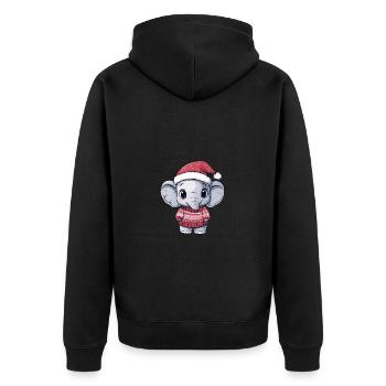 Elephant Christmas Comic - Unisex Premium Organic Zip Hoodie - black - Back - Nico (187cm)