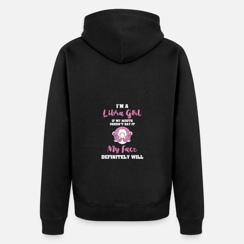 Sternzeichen Waage - Unisex Premium Bio Zip Hoodie - Schwarz