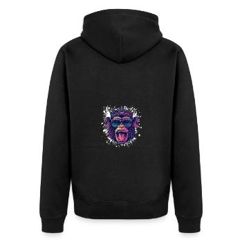 Affe Geburtstag Lustig Party - Unisex Premium Bio Zip Hoodie - Schwarz - Hinten - Nico (187cm)