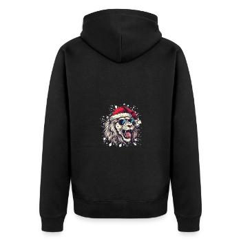 Lion Noël Drôle - Veste à capuche bio Premium Unisexe - noir - Dos - Nico (187cm)