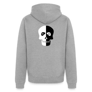coole - Unisex Premium Bio Zip Hoodie - Grau meliert - Hinten - Nico (187cm)