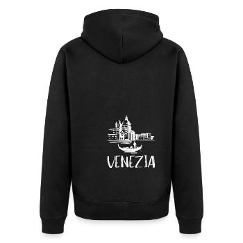 Venice Gondola Italy Venezia - Unisex Premium Organic Zip Hoodie - black - Back - Nico (187cm)