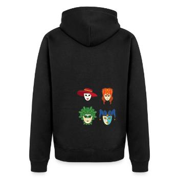 Venice Gondola Italy Venezia - Unisex Premium Bio Zip Hoodie - Schwarz - Hinten - Nico (187cm)