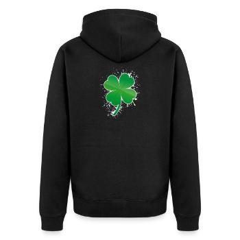 Trèfle idée cadeau - Veste à capuche bio Premium Unisexe - noir - Dos - Nico (187cm)