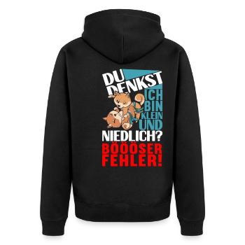 Brazilian Jiu Jitsu Grappling - Unisex Premium Bio Zip Hoodie - Schwarz - Hinten - Nico (187cm)
