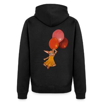 Lapin avec ballons - Veste à capuche bio Premium Unisexe - noir - Dos - Nico (187cm)