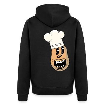 Drôle de restaurant de cuisine de légumes de pommes de terre - Veste à capuche bio Premium Unisexe - noir - Dos - Nico (187cm)