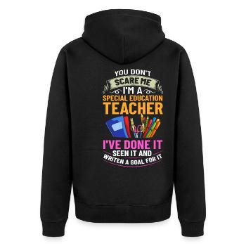 Special education Special education Promoting special needs - Unisex Premium Organic Zip Hoodie - black - Back - Nico (187cm)