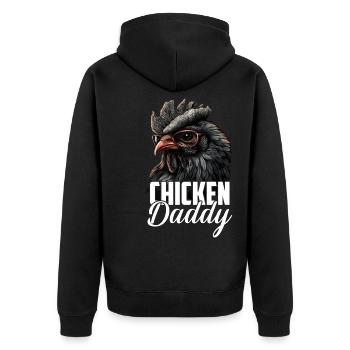 Poulet Papa Poulets Fête des pères Volaille Éleveur Coq - Veste à capuche bio Premium Unisexe - noir - Dos - Nico (187cm)