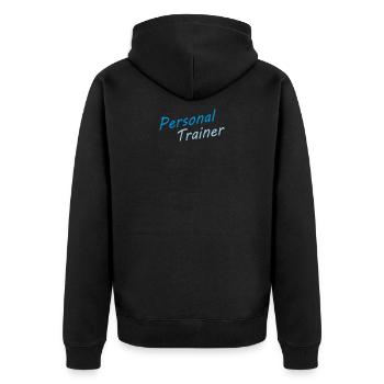 personal trainer blue - Veste à capuche bio Premium Unisexe - noir - Dos - Nico (187cm)