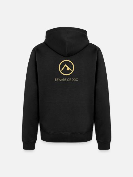 beware of dog - Unisex Premium Organic Zip Hoodie - black