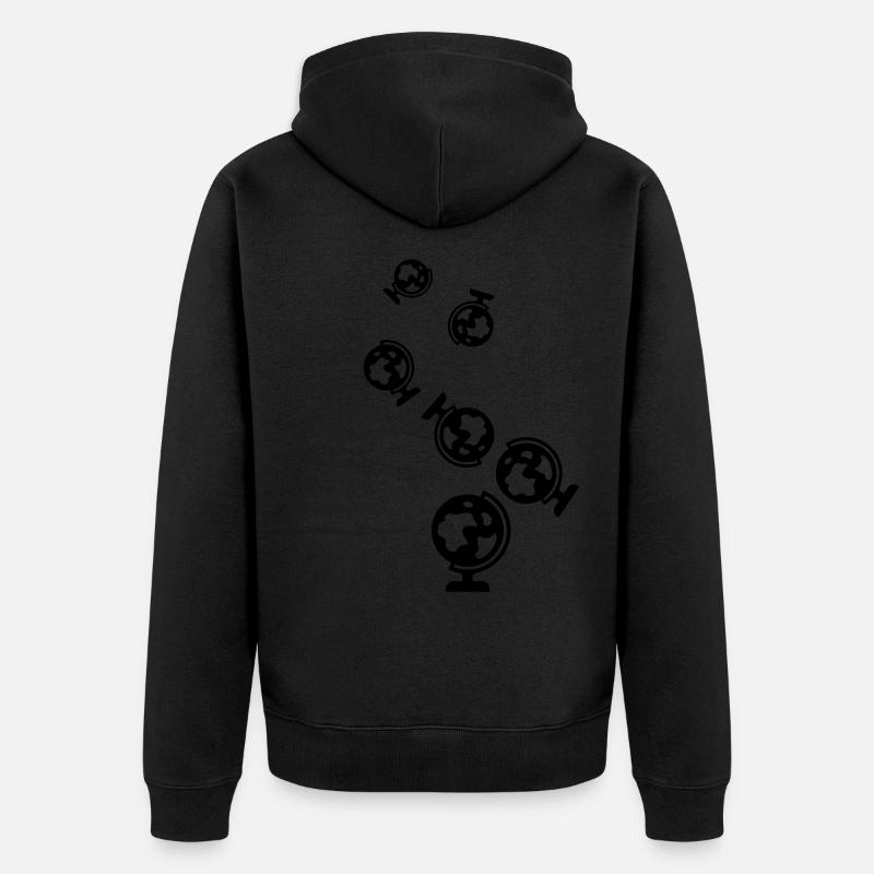 Globus symbol icon - Unisex Premium Bio Zip Hoodie - Schwarz