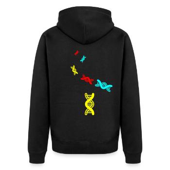 Dna symbol - Unisex Premium Organic Zip Hoodie - black - Back - Nico (187cm)