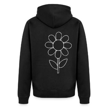 Dessin de fleur Nature croquis blanc - Veste à capuche bio Premium Unisexe - noir - Dos - Nico (187cm)