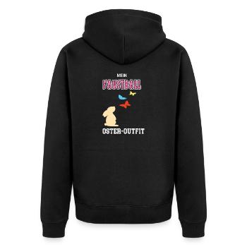 Faustball Oster Outfit Ostergeschenk Faustballerin - Unisex Premium Bio Zip Hoodie - Schwarz - Hinten - Nico (187cm)