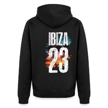 Ibiza 23 Jersey 2023 - Unisex Premium Organic Zip Hoodie - black - Back - Nico (187cm)