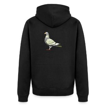 Dove Geometric Bird - Unisex Premium Organic Zip Hoodie - black - Back - Nico (187cm)