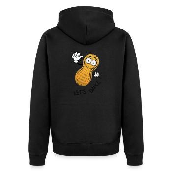 Erdnuss Let`s Dance Tanzen Peanut - Unisex Premium Bio Zip Hoodie - Schwarz - Hinten - Nico (187cm)
