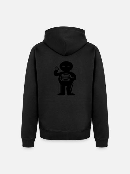 Eating burgers - Unisex Premium Organic Zip Hoodie - black
