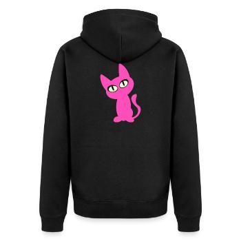t-shirt chat rose rose gueule de bois chat chats rose - Veste à capuche bio Premium Unisexe - noir - Dos - Nico (187cm)