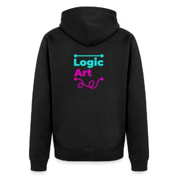Logique VS art - Veste à capuche bio Premium Unisexe - noir - Dos - Nico (187cm)