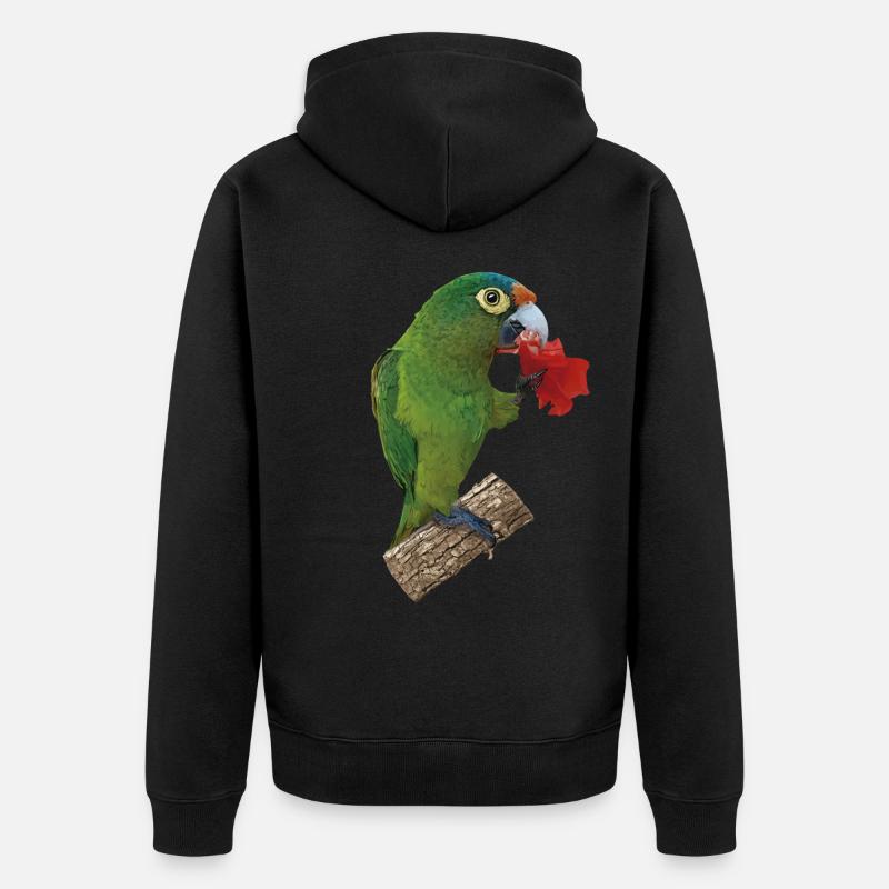 Perruche à front orange - Veste à capuche bio Premium Unisexe - noir