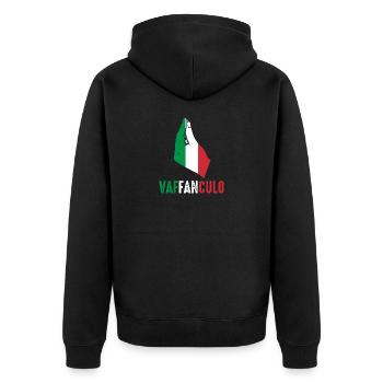 Italy Italian Vaffanculo - Unisex Premium Organic Zip Hoodie - black - Back - Nico (187cm)