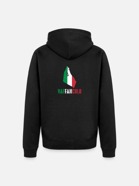 Italy Italian Vaffanculo - Unisex Premium Organic Zip Hoodie - black