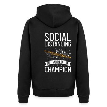Fagottrohr für Fagottist und Fagottorchester - Unisex Premium Bio Zip Hoodie - Schwarz - Hinten - Nico (187cm)