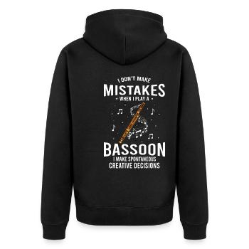 Bassoon Wind Instrument Design for Bassoonist - Unisex Premium Organic Zip Hoodie - black - Back - Nico (187cm)