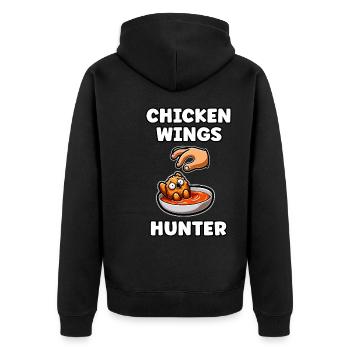 Poulet frit Ailes de poulet Poulet Cadeau - Veste à capuche bio Premium Unisexe - noir - Dos - Nico (187cm)